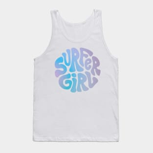 Surfer Girl Retro Logo - Purple and Blue Tank Top